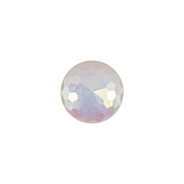 Vintage Chalk White AB Faceted Shank Back Button - 20L/12.5mm