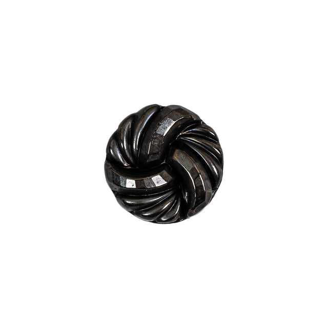 Vintage Gunmetal Knotted Shank Back Glass Button - 22L/14mm