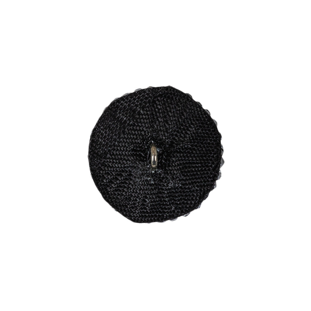 Vintage Gunmetal Seed Beaded Domed Shank Back Button - 32L/20mm Detail
