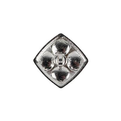 Vintage Swarovski Crystal Rhinestones and Silver Metal Square Shank Back Button - 32L/20mm Detail