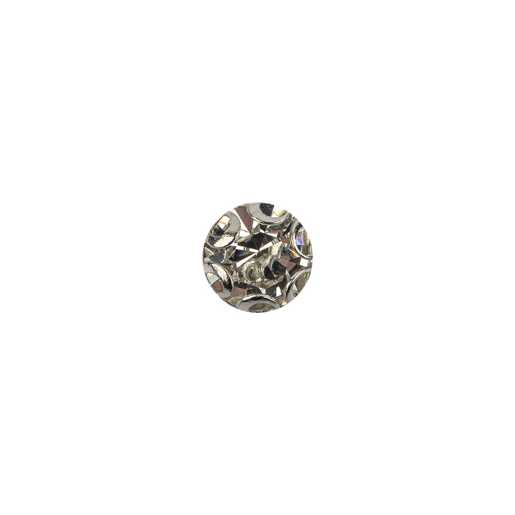 Vintage Swarovski Crystal Rhinestone and Silver Edged Self Back Button - 12L/7.5mm