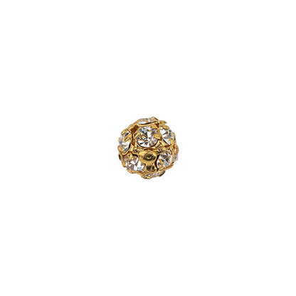 Vintage Swarovski Crystal Rhinestones and Gold Metal Shank Back Ball Button - 13L/8mm