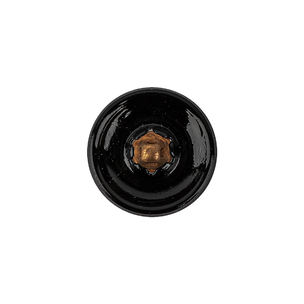 Vintage Jet Faceted Glass Button with Matte Black Center - 28L/18mm Detail