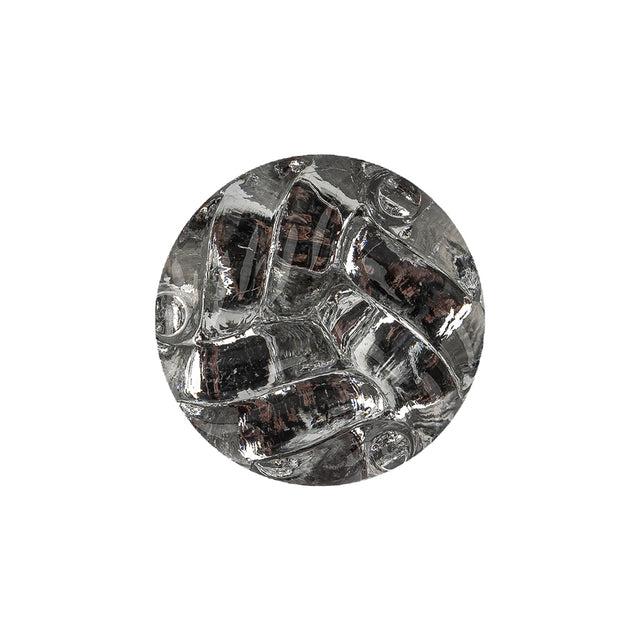 Vintage Twist Glass Shank Back Button with Silver Backing - 34L/21.5mm