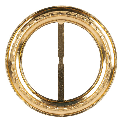 Vintage Gold Classical Swirls Round Slider with Faceted Silver Band - 2.75" x 2.75" Detail