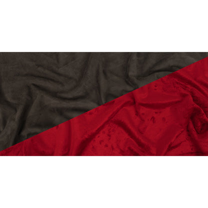 Bonded True Red Faux Fur and Chocolate Torte Faux Suede Full