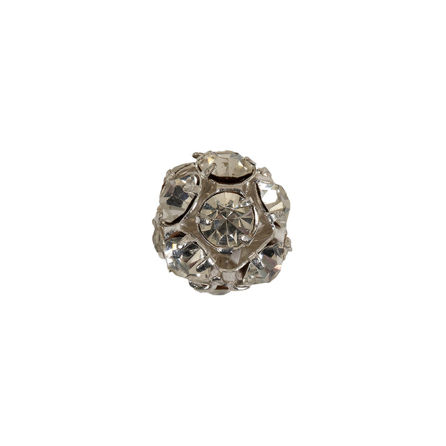 Vintage Crystal and Silver Rhinestone Ball Button - 20L/12.5mm