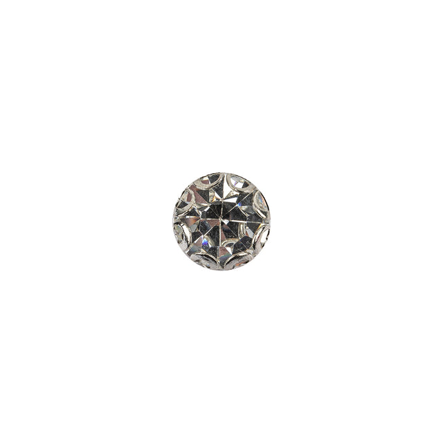 Vintage Swarovski Crystal Rhinestone and Silver Edged Self Back Button - 14L/9mm