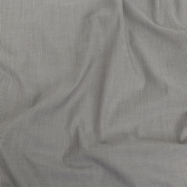 Gray and Tofu Hairline Stripe Stretch Cotton Shirting