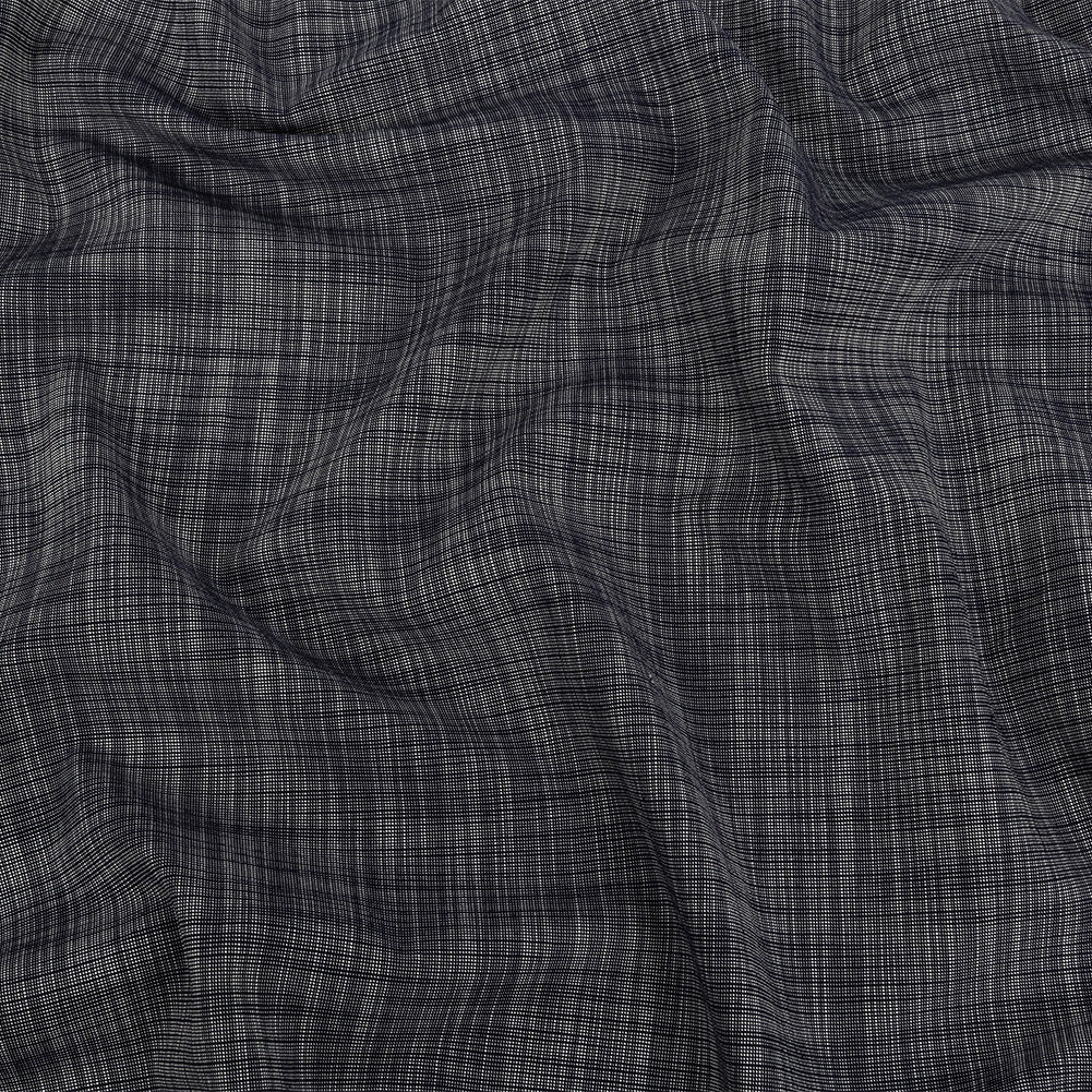 Bright Navy Striated Viscose Shirting