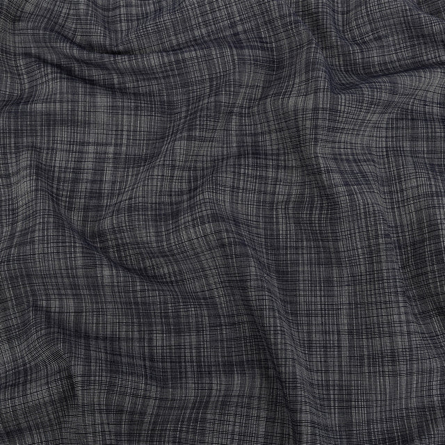 Bright Navy Striated Viscose Shirting