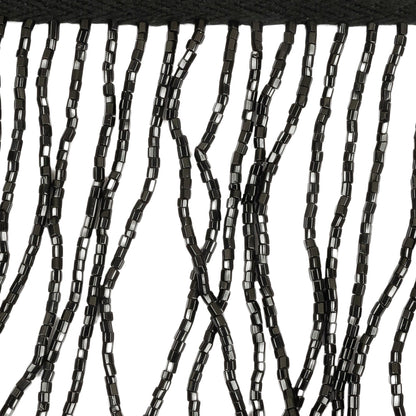Vintage Black Chop Beaded Fringe - 3" Detail