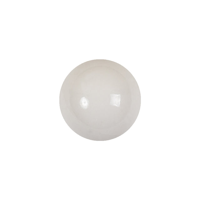 Vintage White Glass Shank Back Ball Button - 25L/16mm
