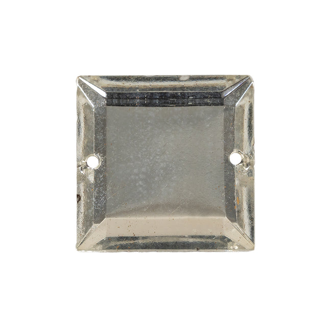 Vintage Crystal Sew-On Beveled Square Ornament with Gold Backing - 50L/23mm