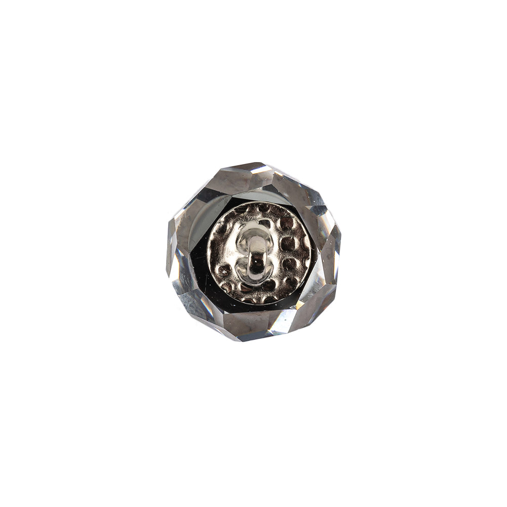 Vintage Swarovski Crystal and Tabac Faceted Shank Back Ball Button - 22L/14mm Detail