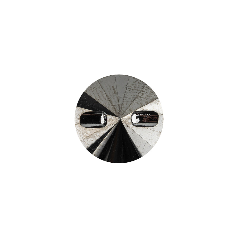 Vintage Swarovski Heliotrope and Gunmetal Unfoiled Self Back Button - 22L/14mm Detail