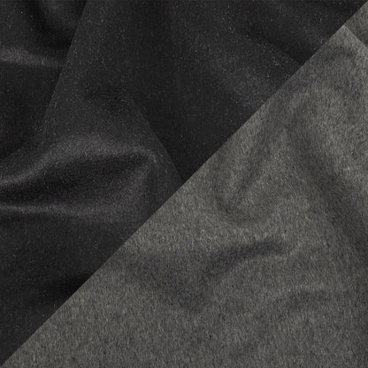 Black and Heathered Granite Gray Double-Faced Wool and Cashmere Double Cloth