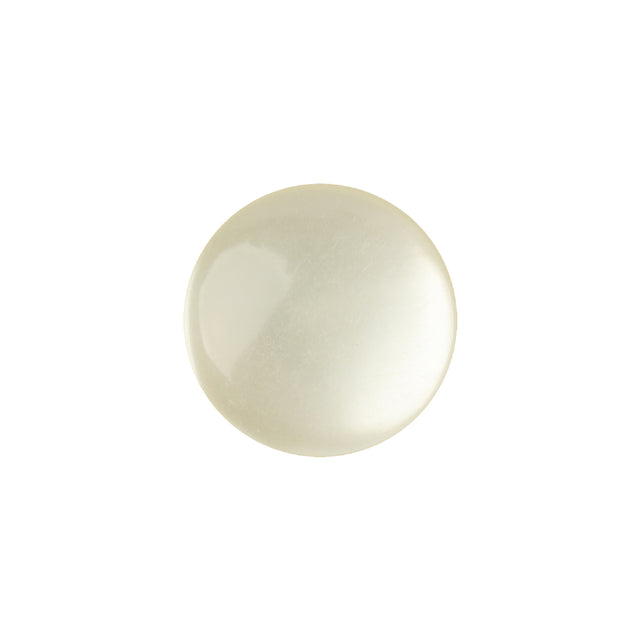 Vintage Ivory Pearlescent Flat Shank Back Plastic Button - 28L/18mm