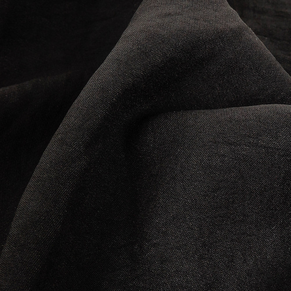 Black Stretch Polyester Woven Detail