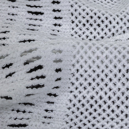 Italian Optic White Squares Stretch Crochet Lace Detail