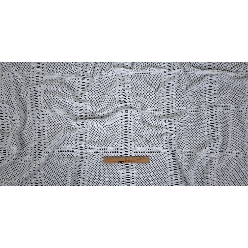 Italian Optic White Squares Stretch Crochet Lace Full