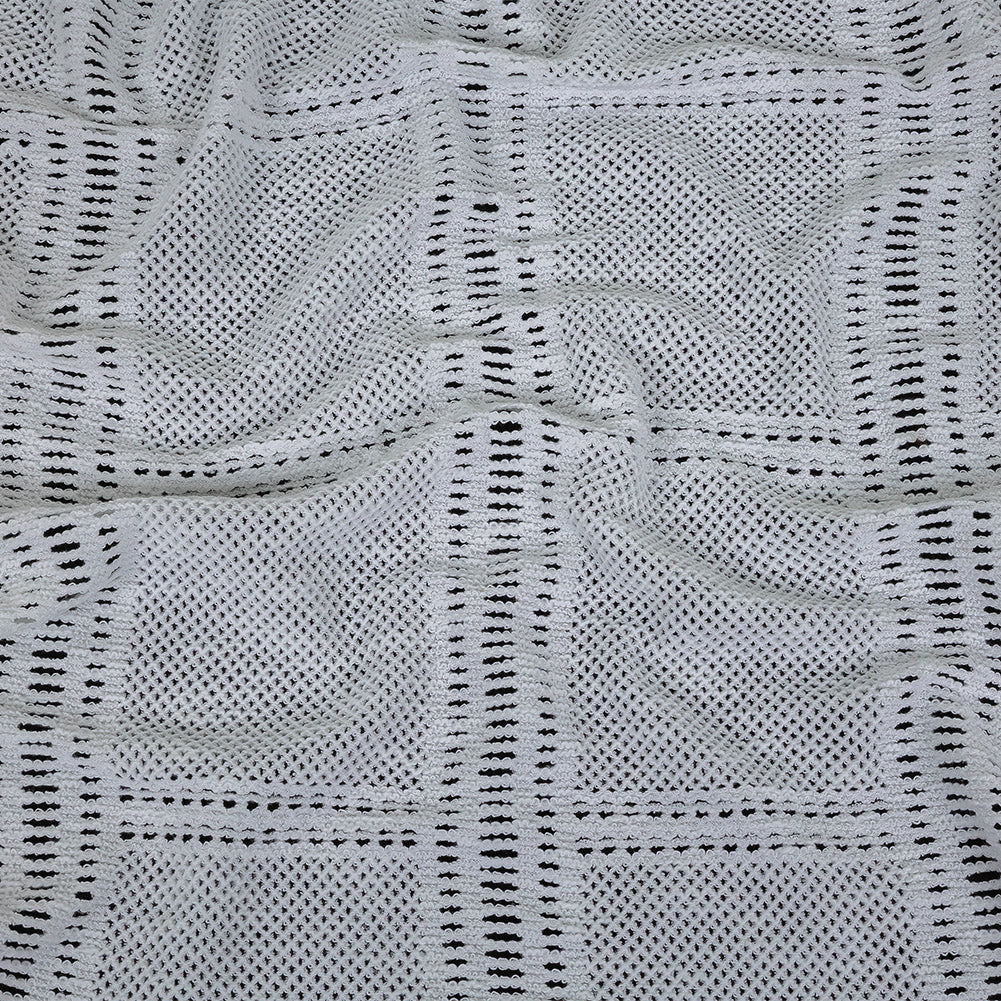 Italian Optic White Squares Stretch Crochet Lace
