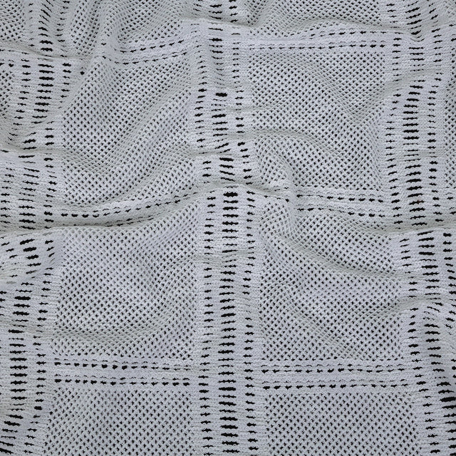 Italian Optic White Squares Stretch Crochet Lace