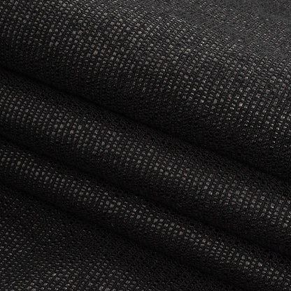 Italian Black on Black Striped Blended Cotton Woven Folded