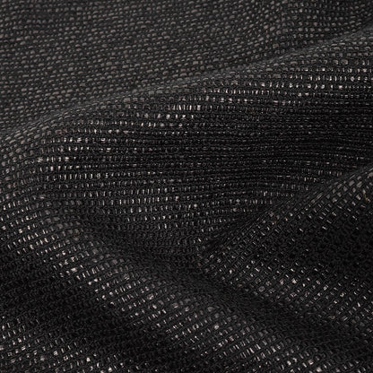 Italian Black on Black Striped Blended Cotton Woven Detail