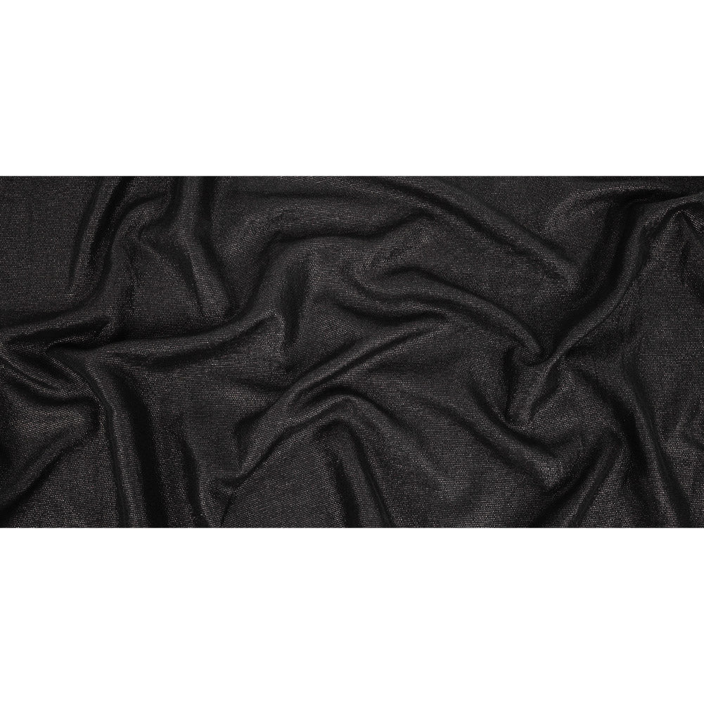 Italian Black on Black Striped Blended Cotton Woven Full
