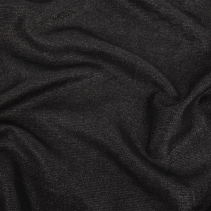 Italian Black on Black Striped Blended Cotton Woven