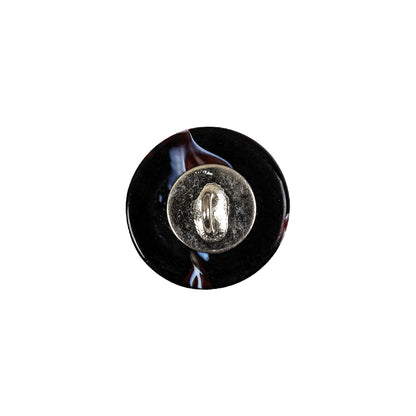 Vintage Black, Red and Blue Mosaic Domed Shank Back Glass Button - 24L/15mm Detail