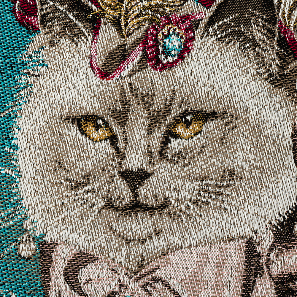 French Blue Aristocat Cotton Blend Oversized Square Patch - 18.875" Detail