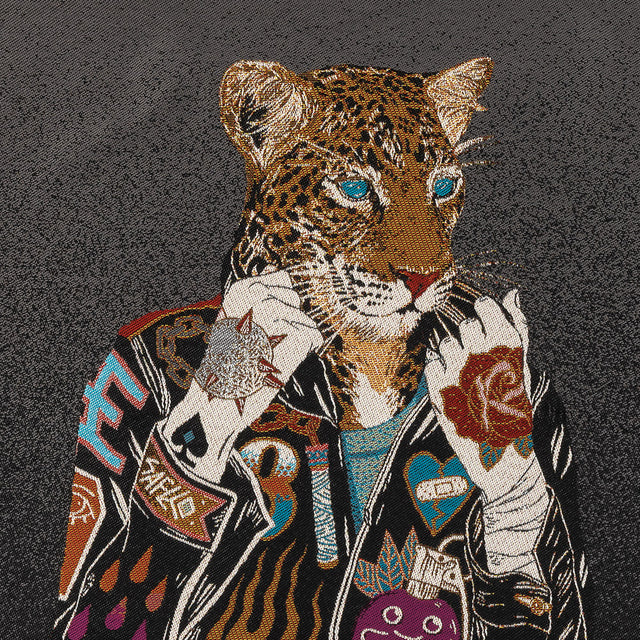 French Graphite Jaguar Harley Oversized Square Patch - 18.875"