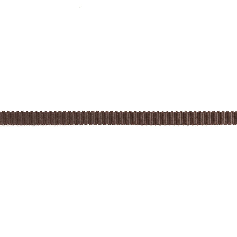 Deep Brown Petersham Grosgrain Ribbon - 0.25" Detail