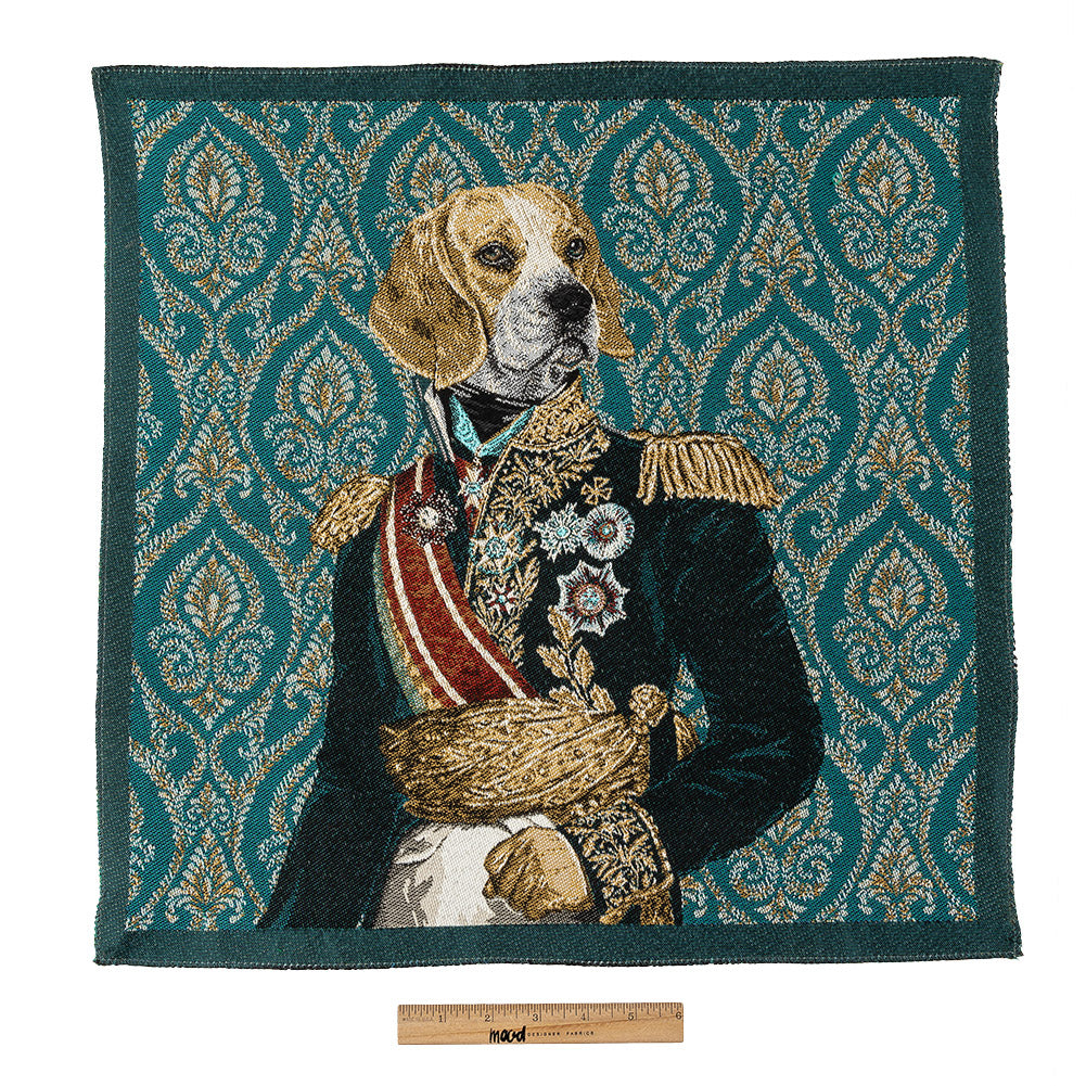 French Teal Woof Marshal Cotton Blend Oversized Square Patch - 18.875" Full