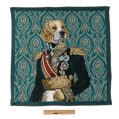 French Teal Woof Marshal Cotton Blend Oversized Square Patch - 18.875" Full