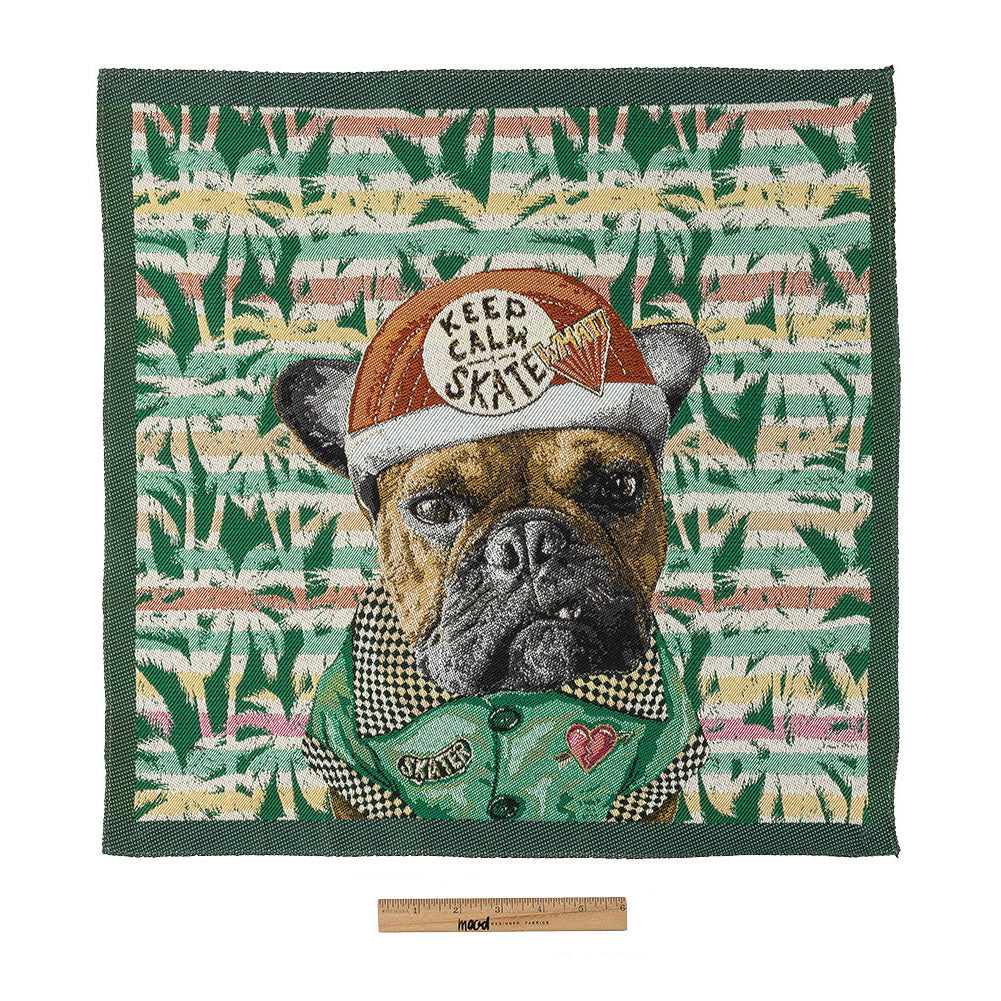 French Green Keep Calm Skater Oversized Square Patch - 18.875" Full