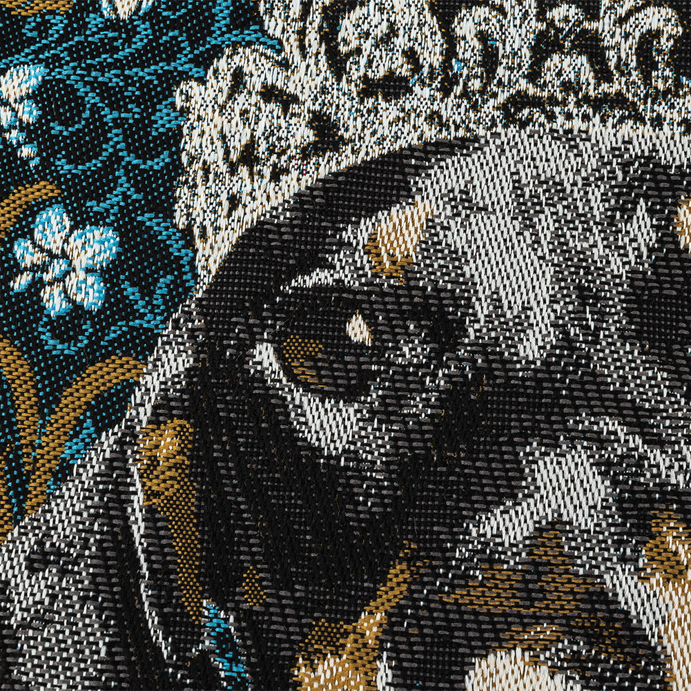 French Blue Crowned Dachshund Oversized Square Patch - 18.875" Detail
