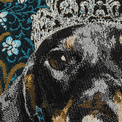 French Blue Crowned Dachshund Oversized Square Patch - 18.875" Detail