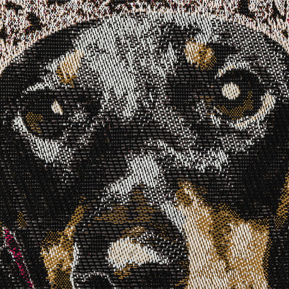 French Fuchsia Crowned Dachshund Oversized Square Patch - 18.875" Detail
