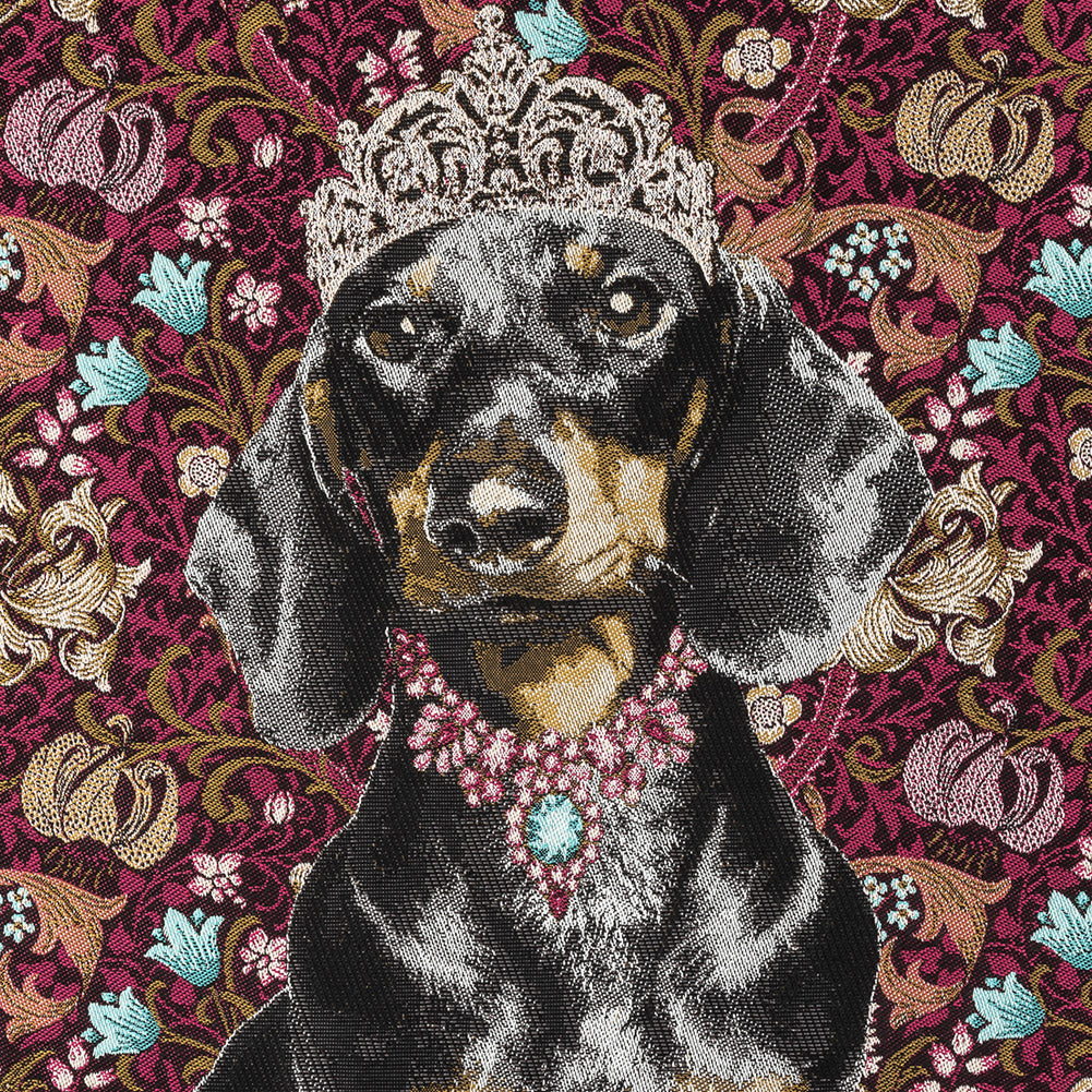 French Fuchsia Crowned Dachshund Oversized Square Patch - 18.875"