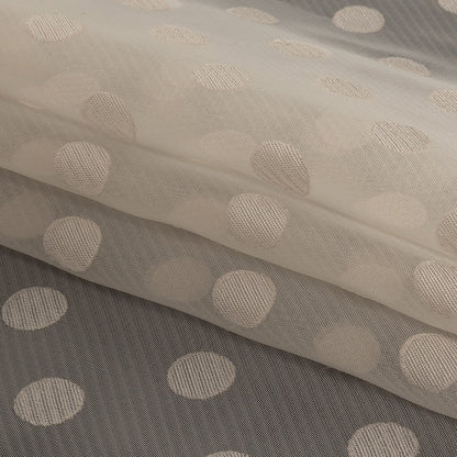 Famous Australian Designer Dew Polyester Chiffon with Satin Burnout Polka Dots Folded