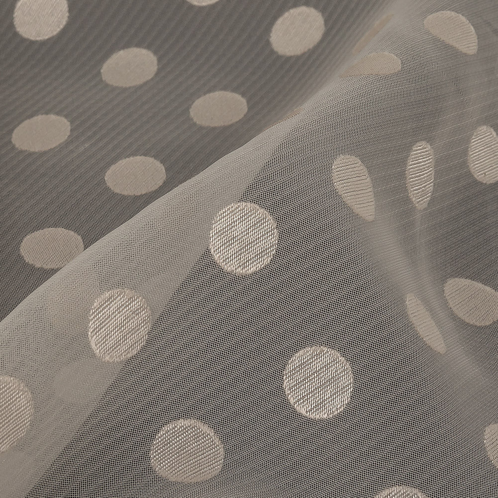 Famous Australian Designer Dew Polyester Chiffon with Satin Burnout Polka Dots Detail