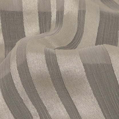 Famous Australian Designer Vanilla Ice Crinkled Silk Chiffon with Satin Stripes Detail