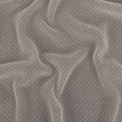 Famous Australian Designer Marshmallow Flocked Polka Dots Silk and Rayon Crinkled Chiffon
