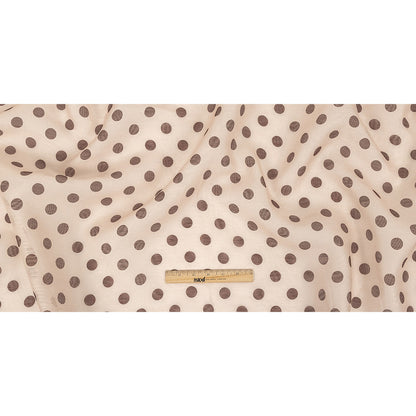 Famous Australian Designer Nude and Cocoa Polka Dotted Linen and Silk Organza Folded