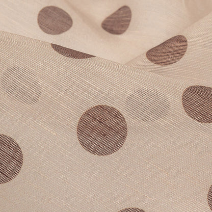 Famous Australian Designer Nude and Cocoa Polka Dotted Linen and Silk Organza Full