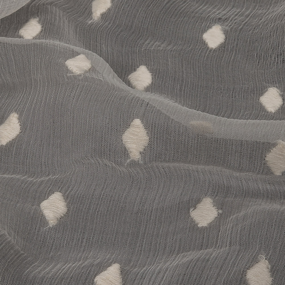 Famous Australian Designer Pristine Embroidered Diamonds Crinkled Silk Chiffon Detail