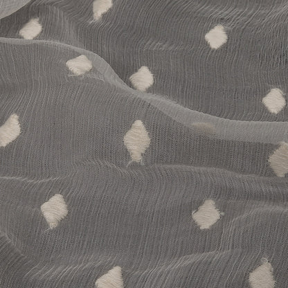 Famous Australian Designer Pristine Embroidered Diamonds Crinkled Silk Chiffon Detail